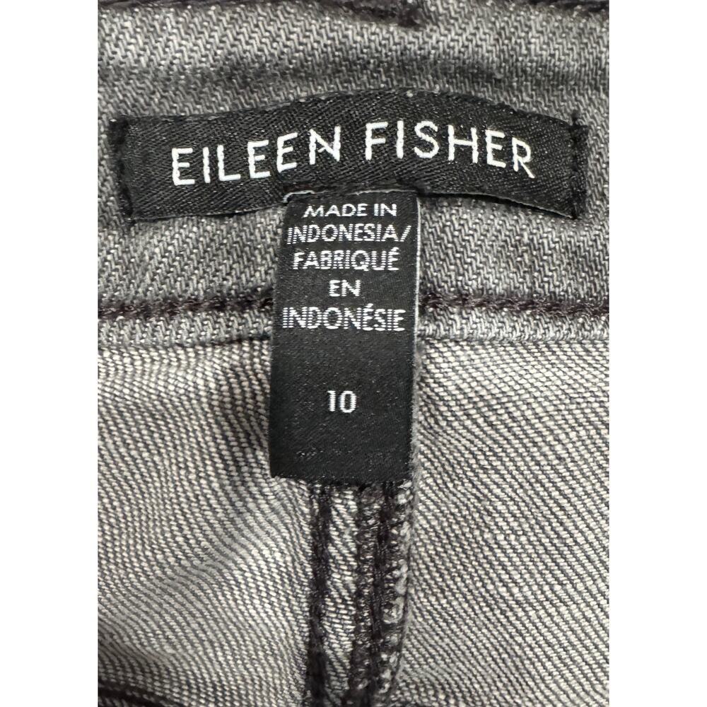 EILEEN FISHER Relaxed Fit Straight Leg Gray Denim Jeans Org Cotton Size 10 - Picture 3 of 4